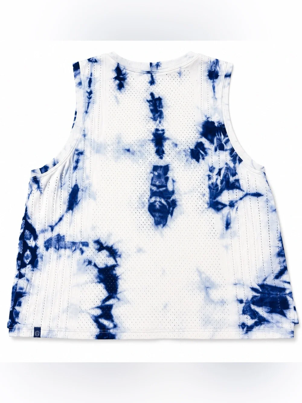 Lululemon Women’s Size 6 Blue White Tie Dye Mesh Tank Top Athletic Workout